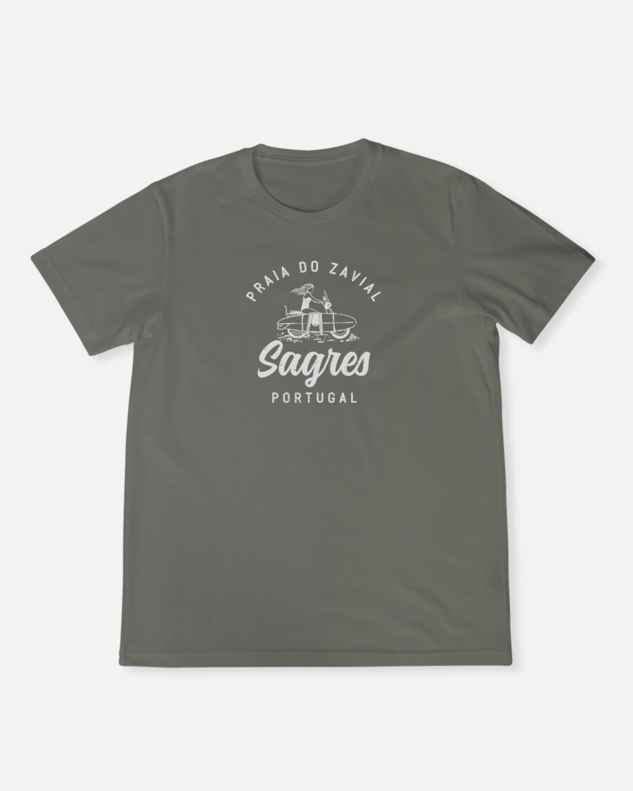 Algarve Zavial Beach graphic tee for surfers and beach lovers