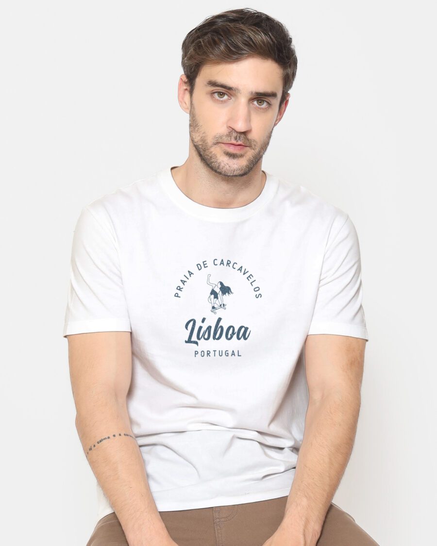 Carcavelos Beach Portugal surf culture T-shirt front view