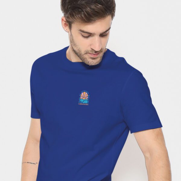 Carrapateira cliffs and Atlantic waves illustration printed on navy T-shirt