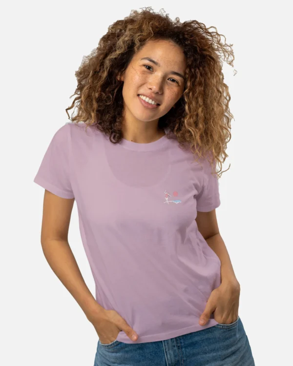 Find Your Wave T-Shirt Pink with model front view