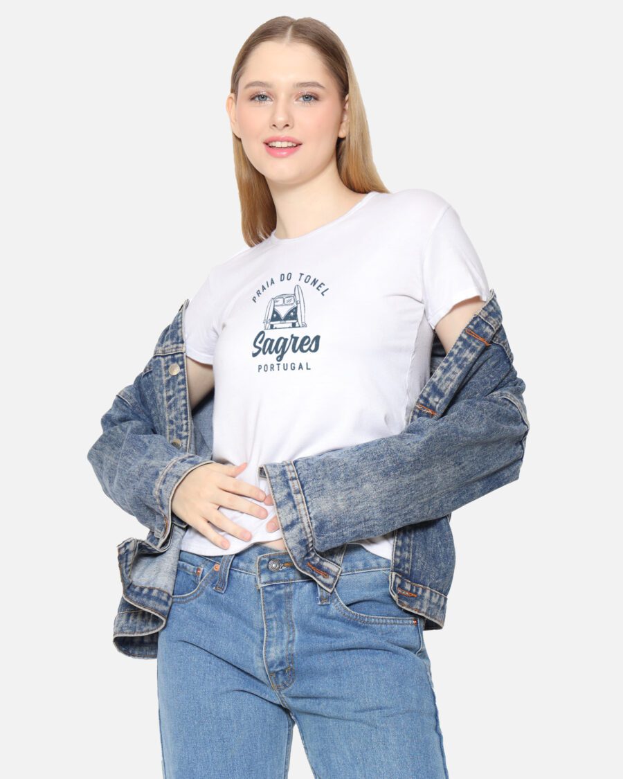 Tonel T-Shirt White with model front view